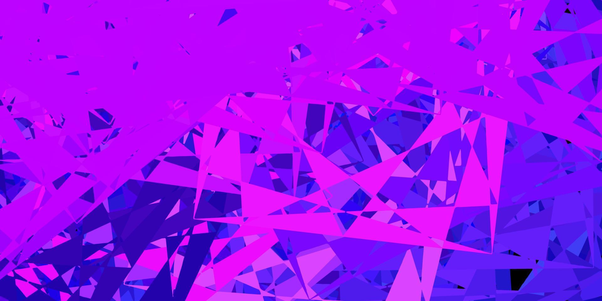 textura de vector púrpura, rosa oscuro con triángulos al azar.