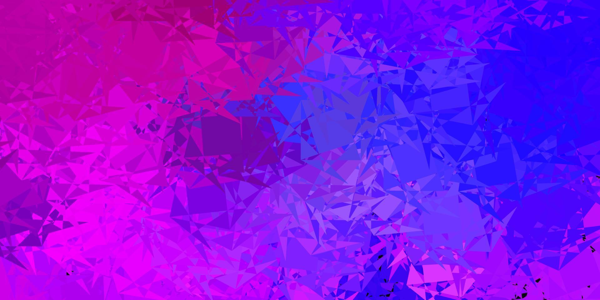 Dark Purple, Pink vector background with triangles.