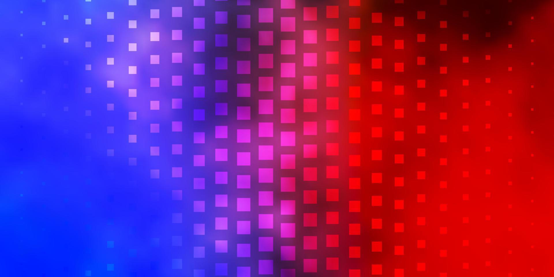 Telón de fondo de vector azul claro, rojo con rectángulos.