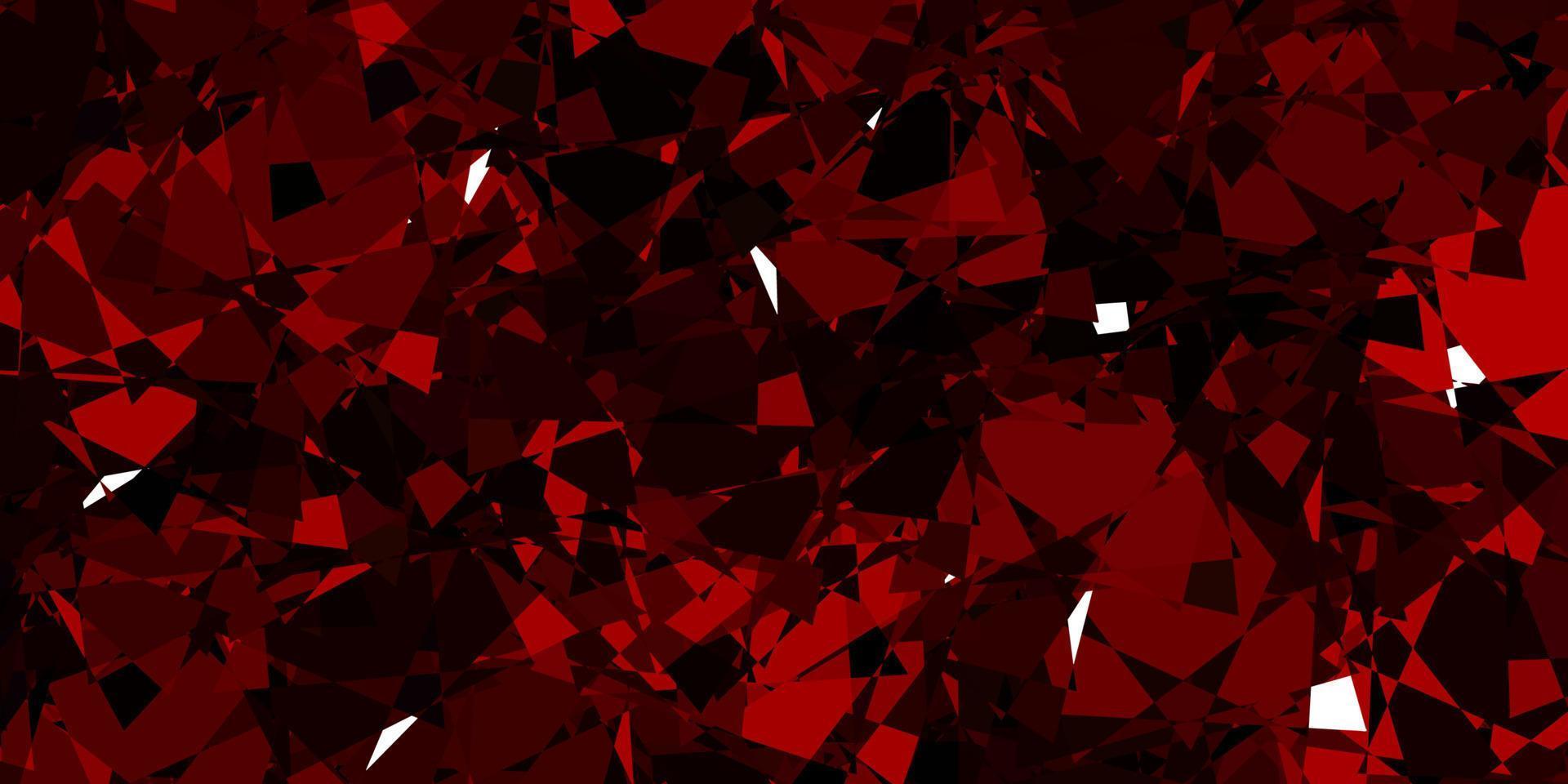 Dark Red vector backdrop with triangles, lines.