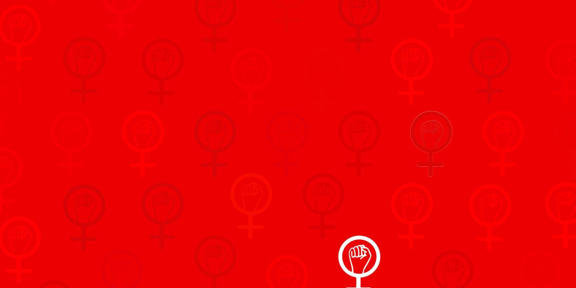 Light Red vector texture with women rights symbols.