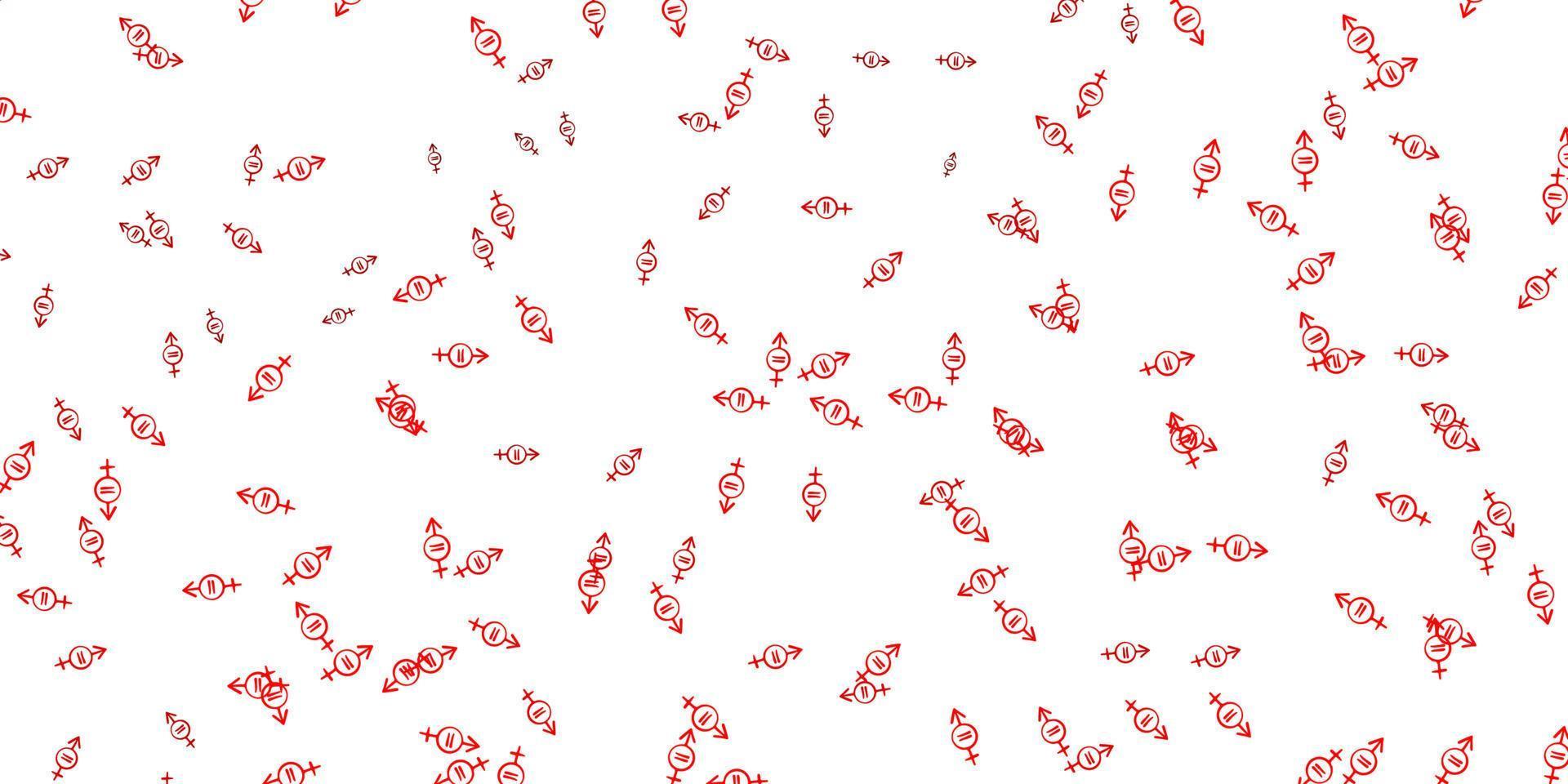 Light Red vector pattern with feminism elements.