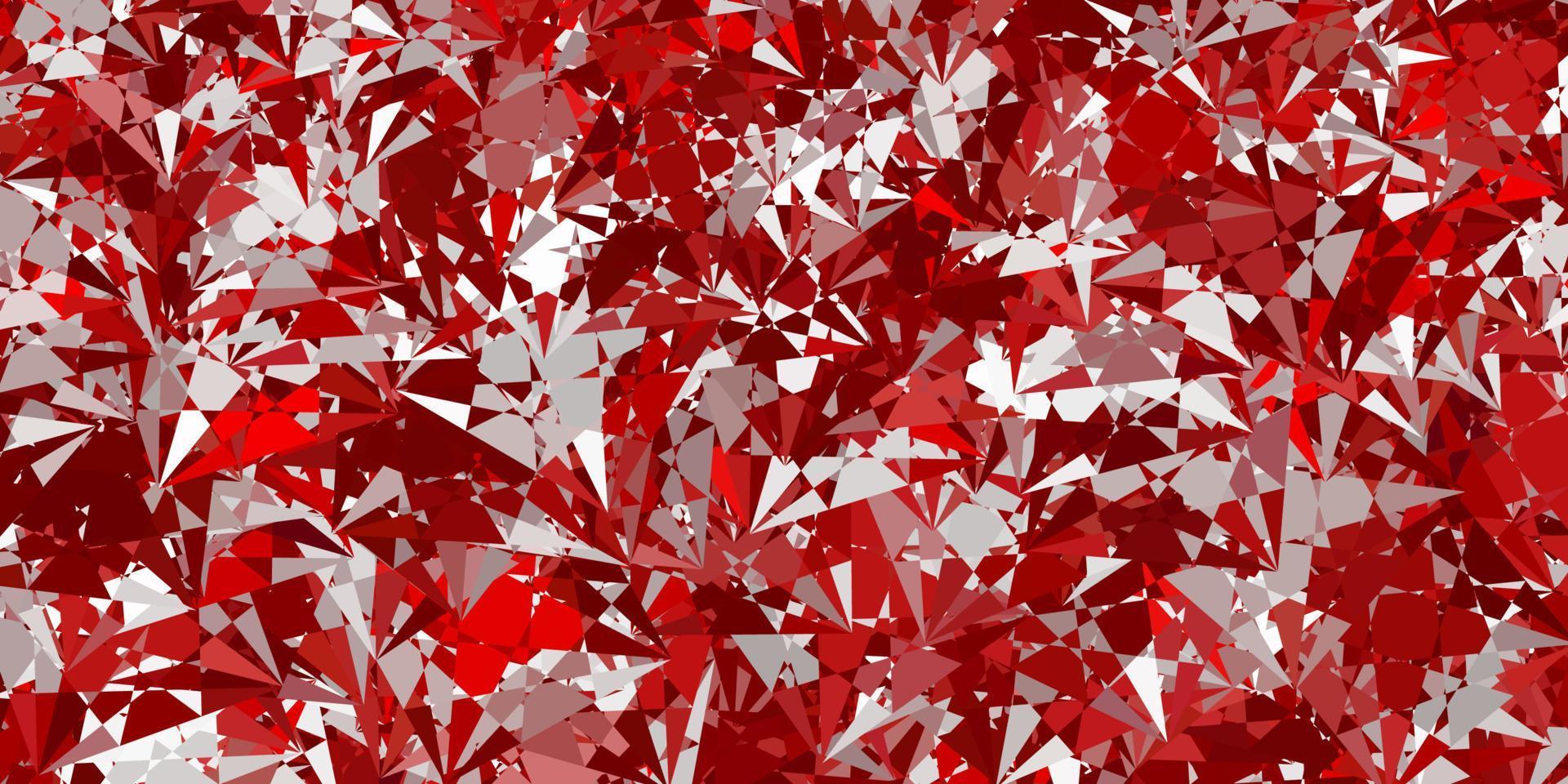 diseño de vector rojo claro con formas triangulares.