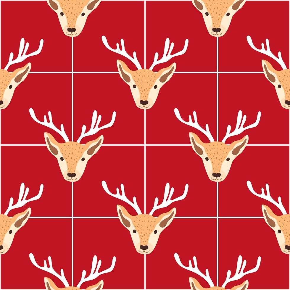 Christmas pattern with deer vector