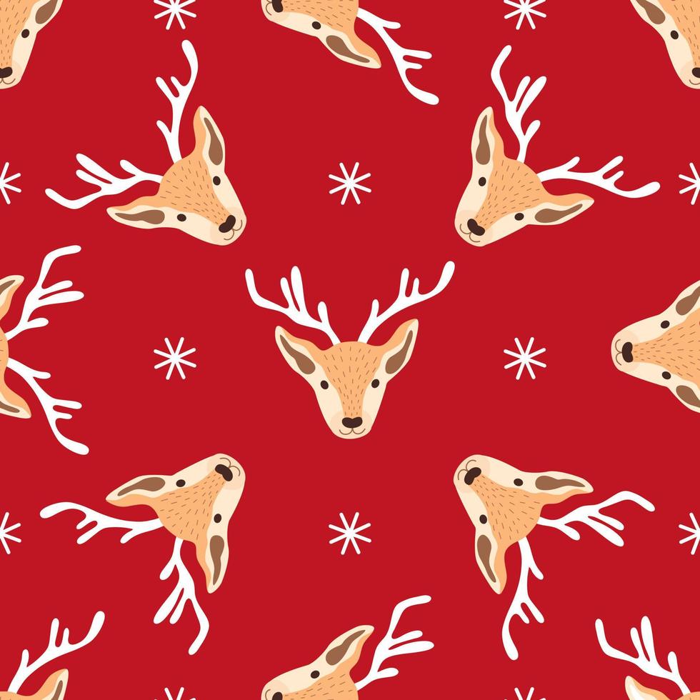 Seamless Christmas pattern with deer vector