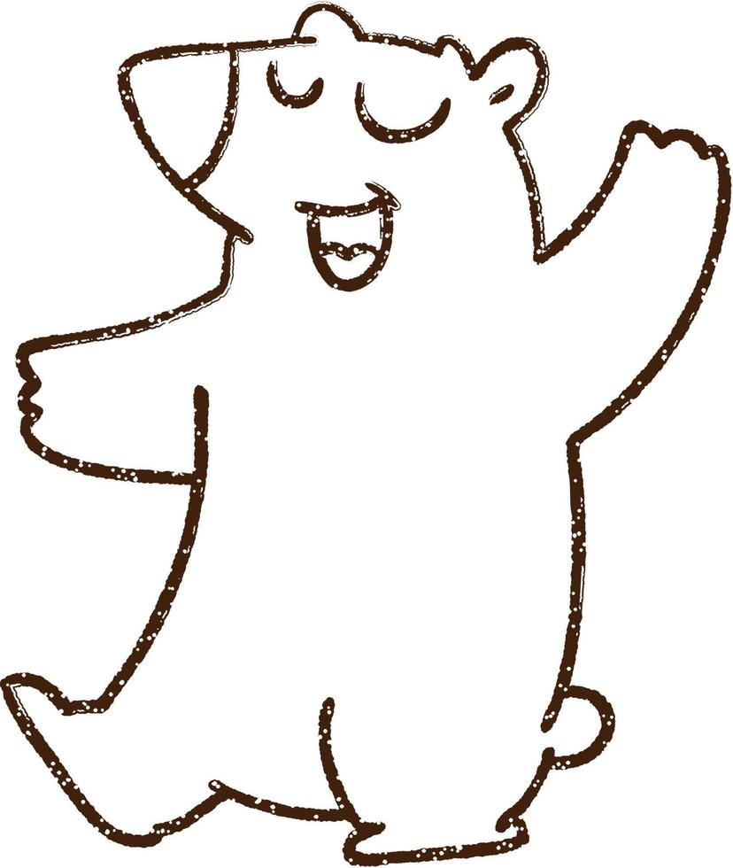 Polar Bear Charcoal Drawing vector