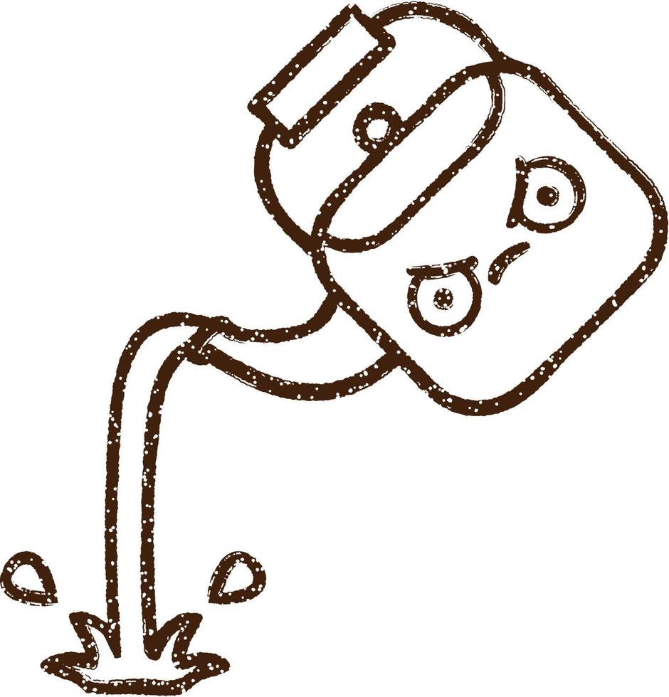 Pouring Kettle Charcoal Drawing vector