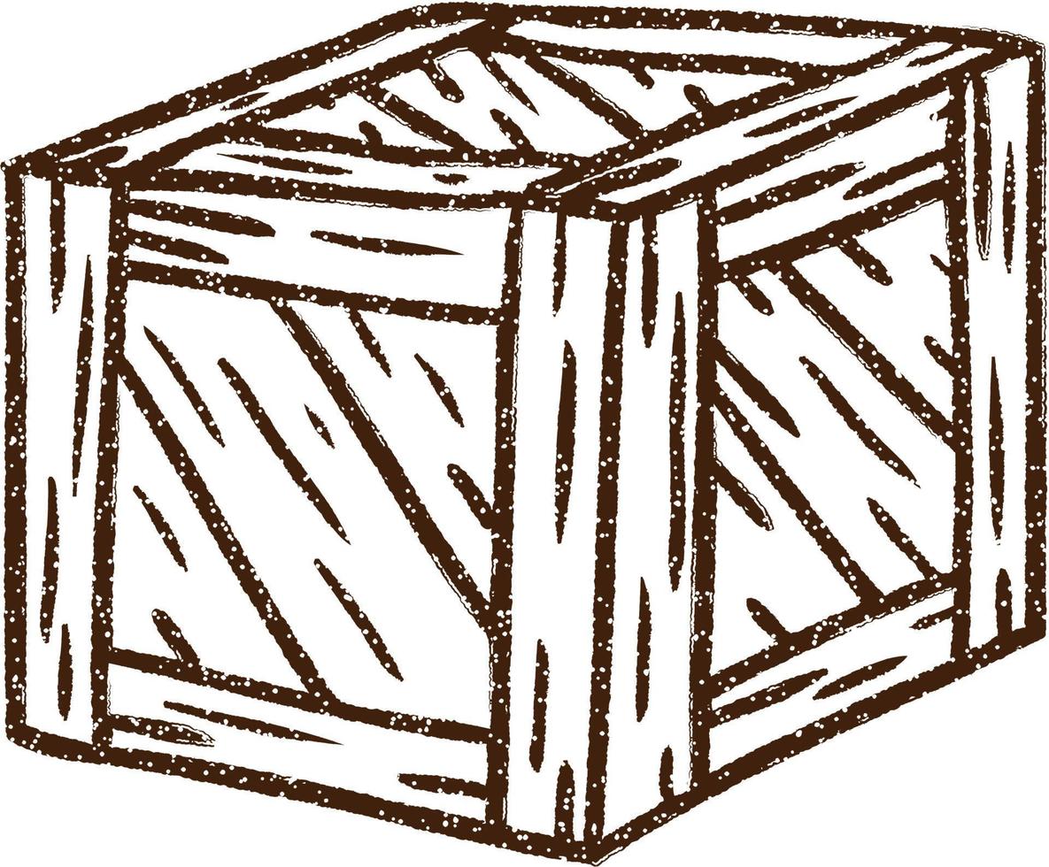 Crate Charcoal Drawing vector