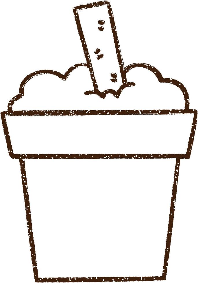 Ice Cream Charcoal Drawing vector