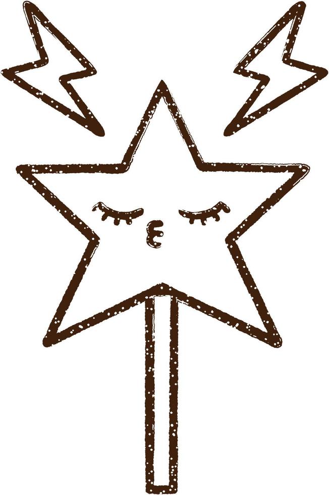 Magic Wand Charcoal Drawing vector