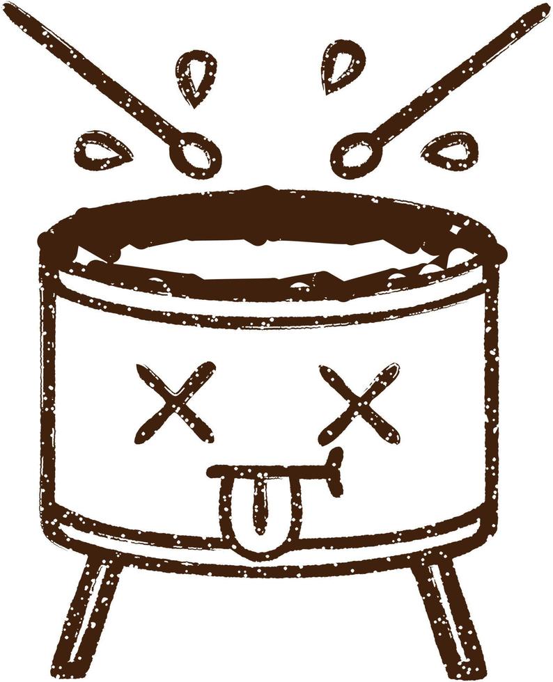 Beaten Drum Charcoal Drawing vector