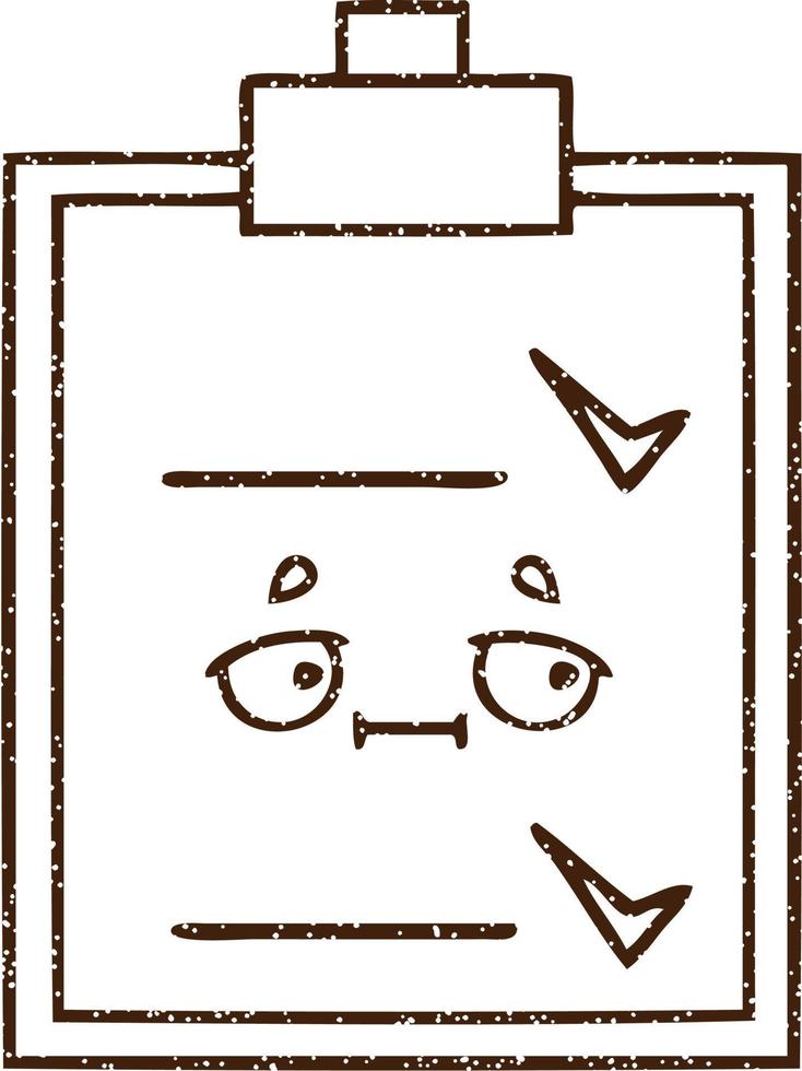 Clipboard Charcoal Drawing vector