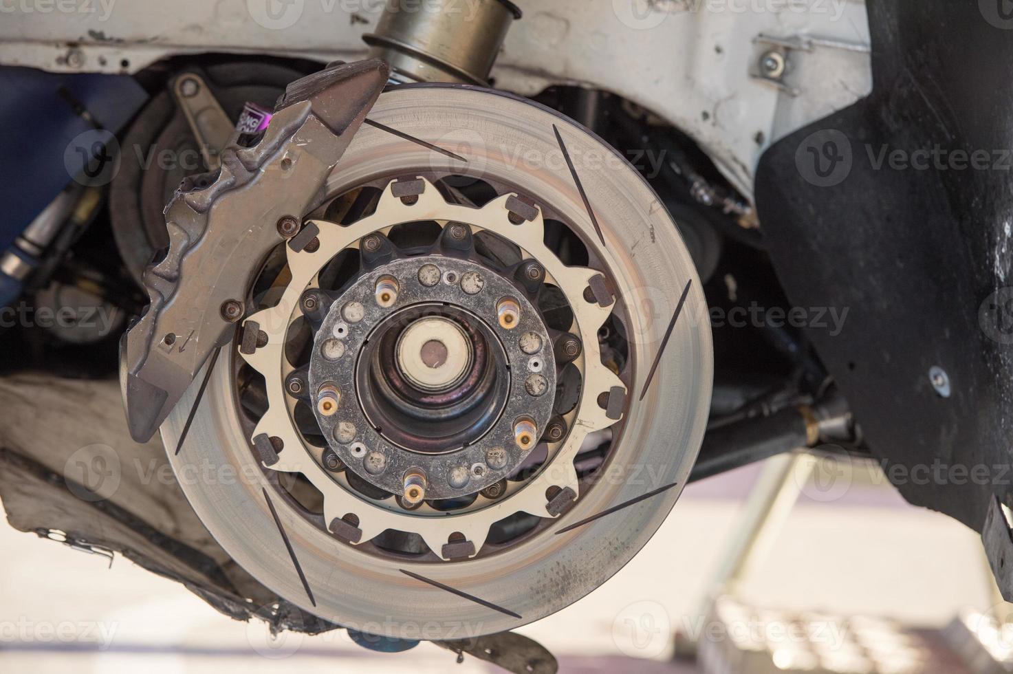 rally car brake system detail photo