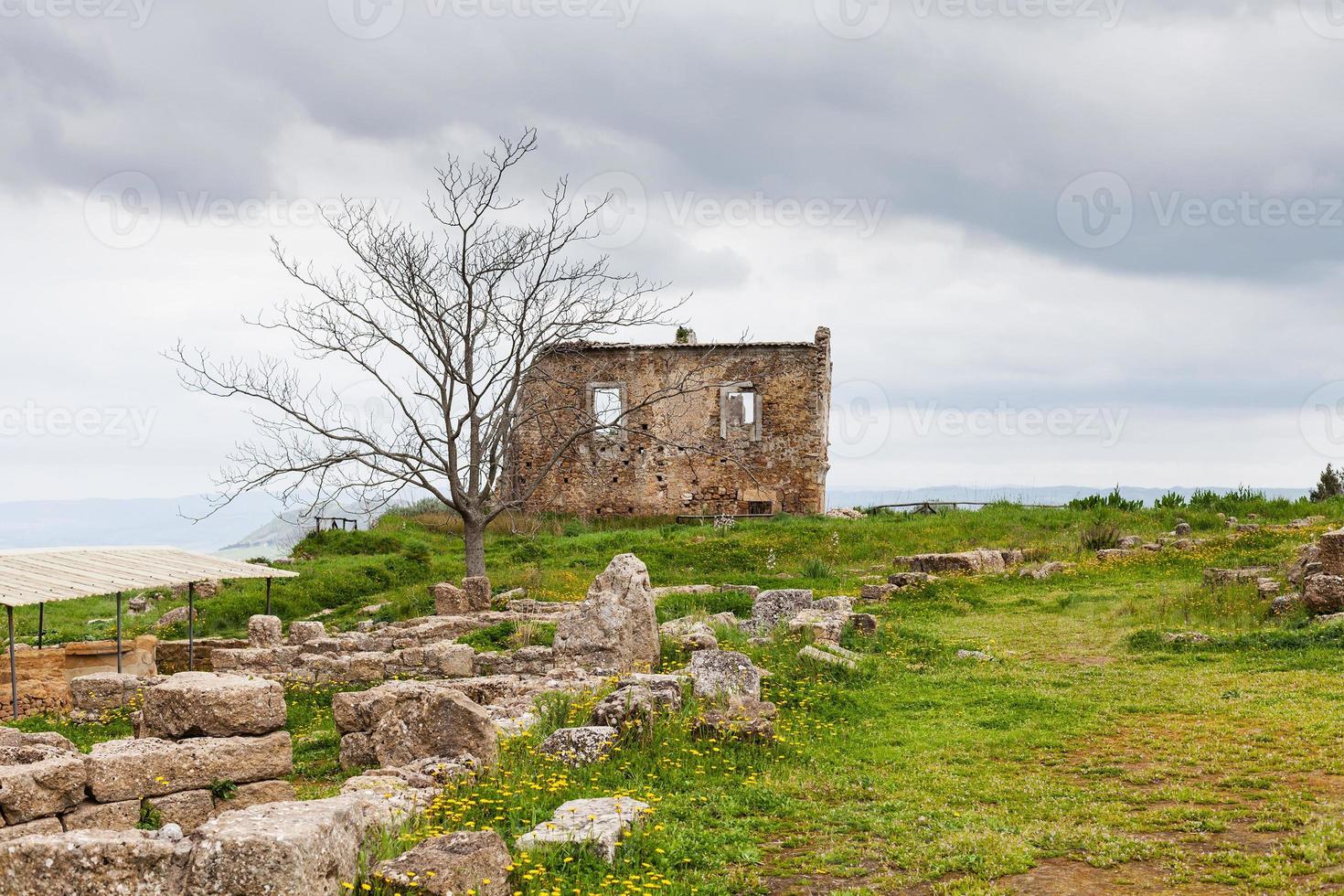 ancient ruins in Morgantina archaeological area photo