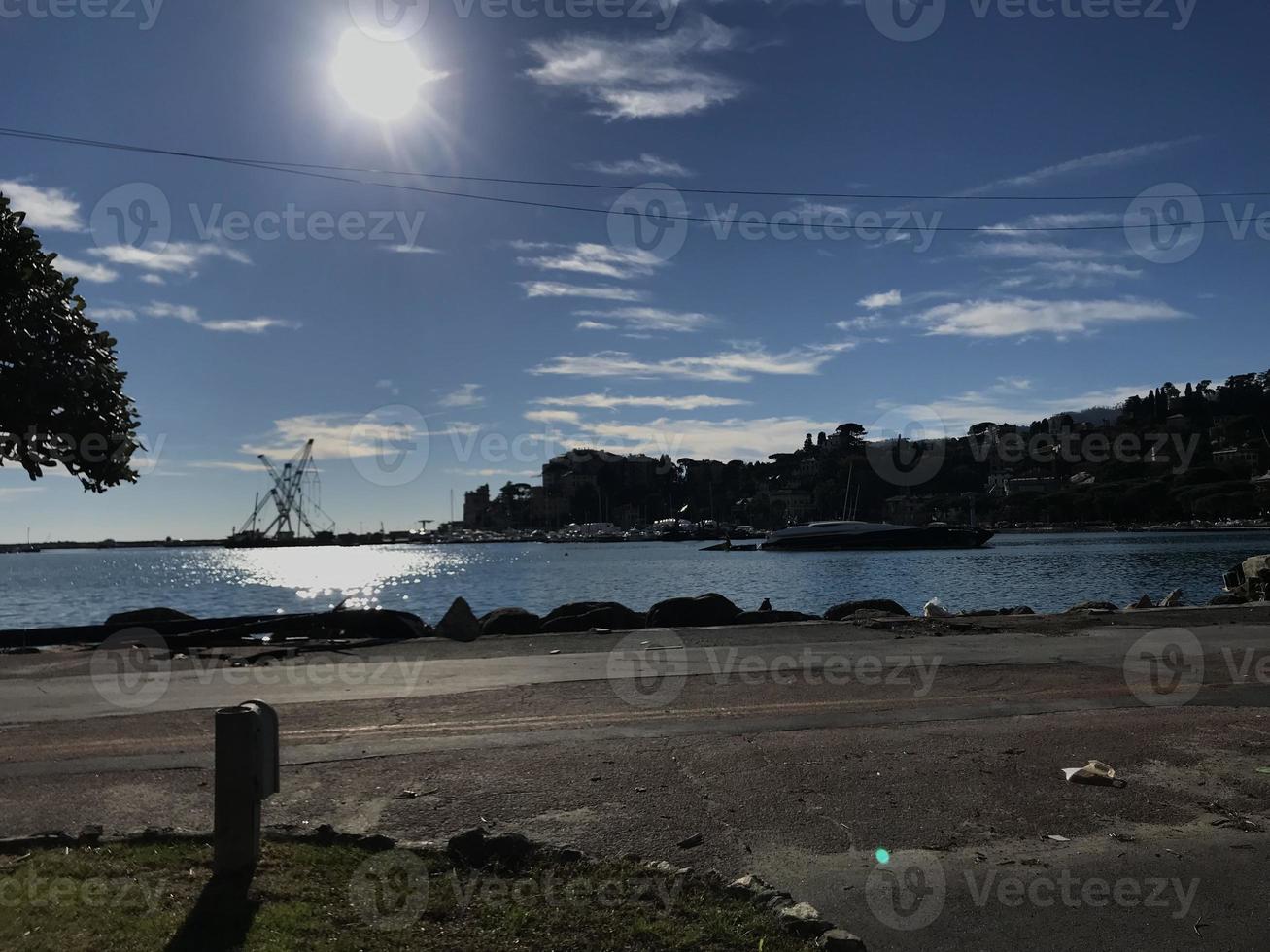 Boats destroyed by storm hurrican in Rapallo, Italy photo