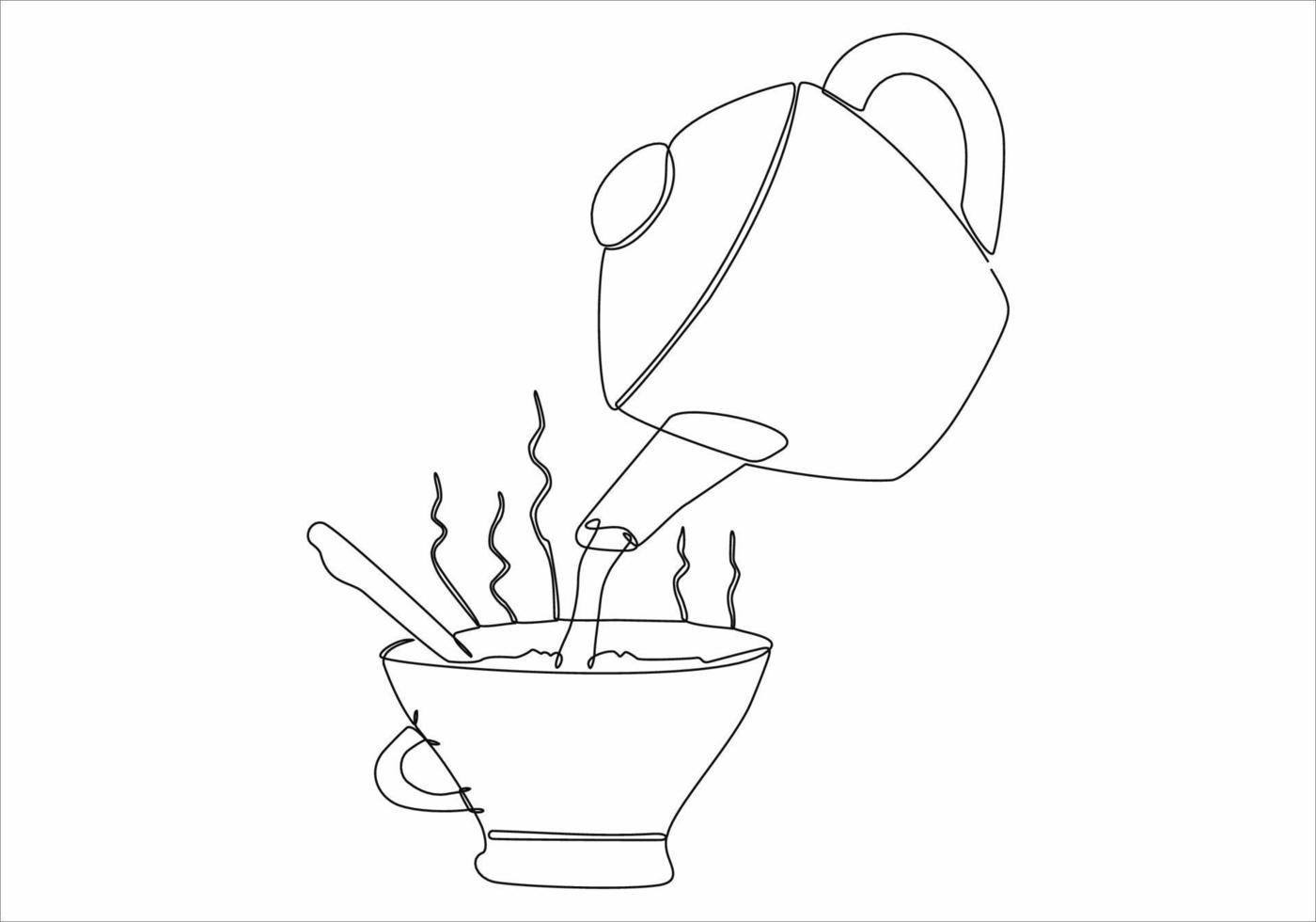 continuous line art vector