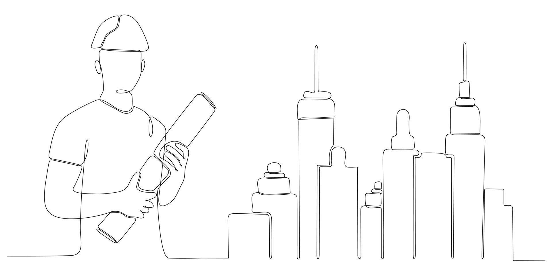 continuous line art vector