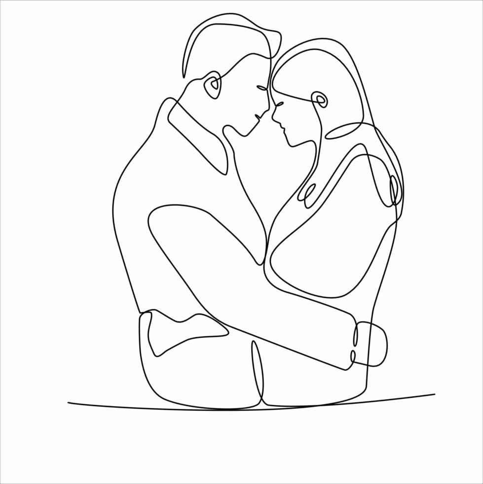 continuous line art vector
