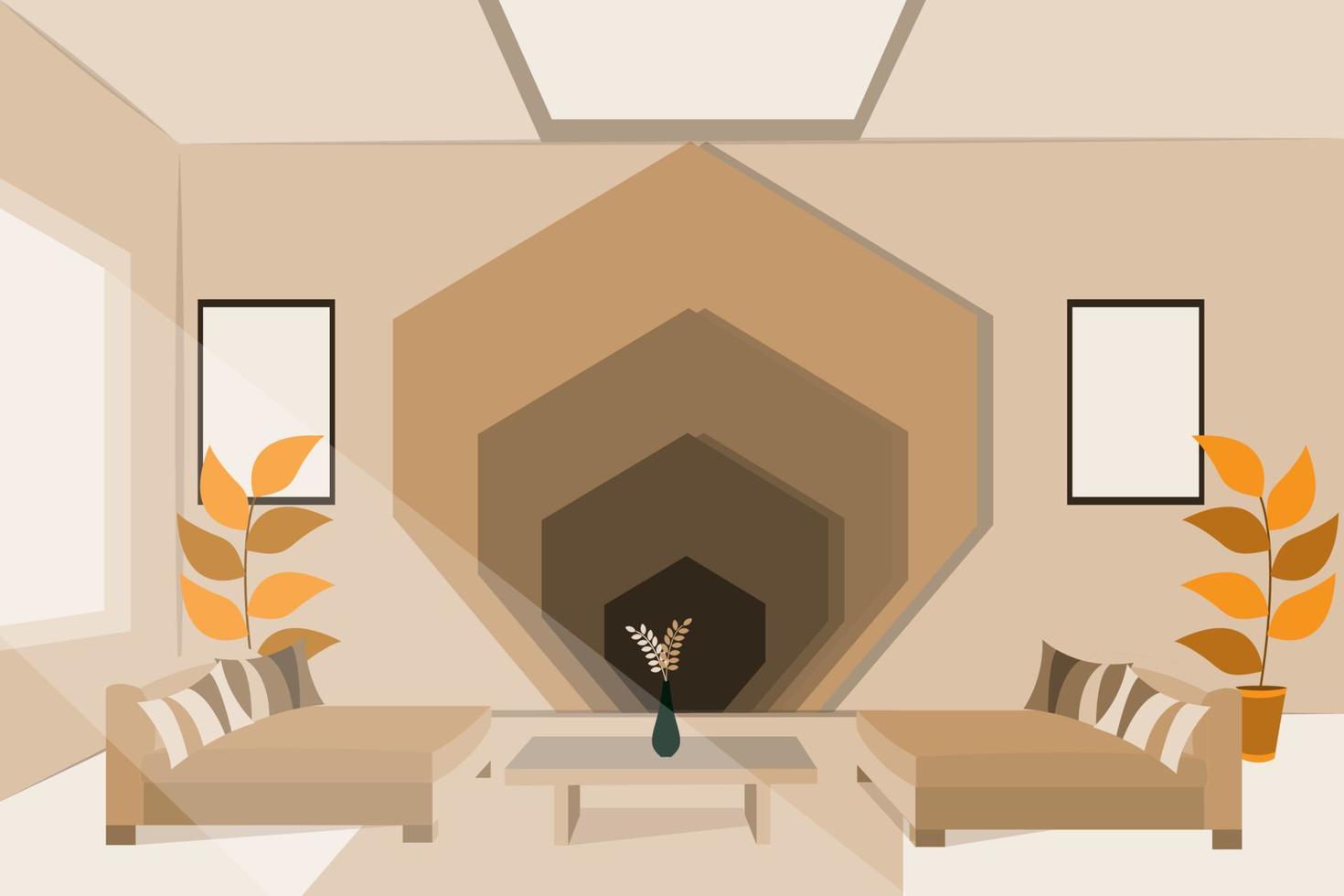 fondo interior de la habitación minimalista con colores elegantes vector