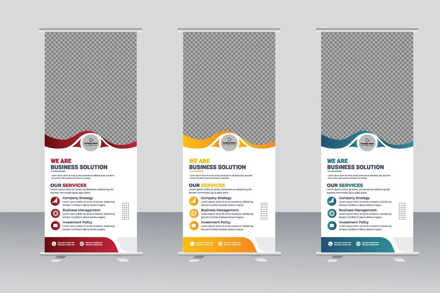 Business Roll Up Banner. corporate Roll up background for Presentation, Retractable banner stand vector