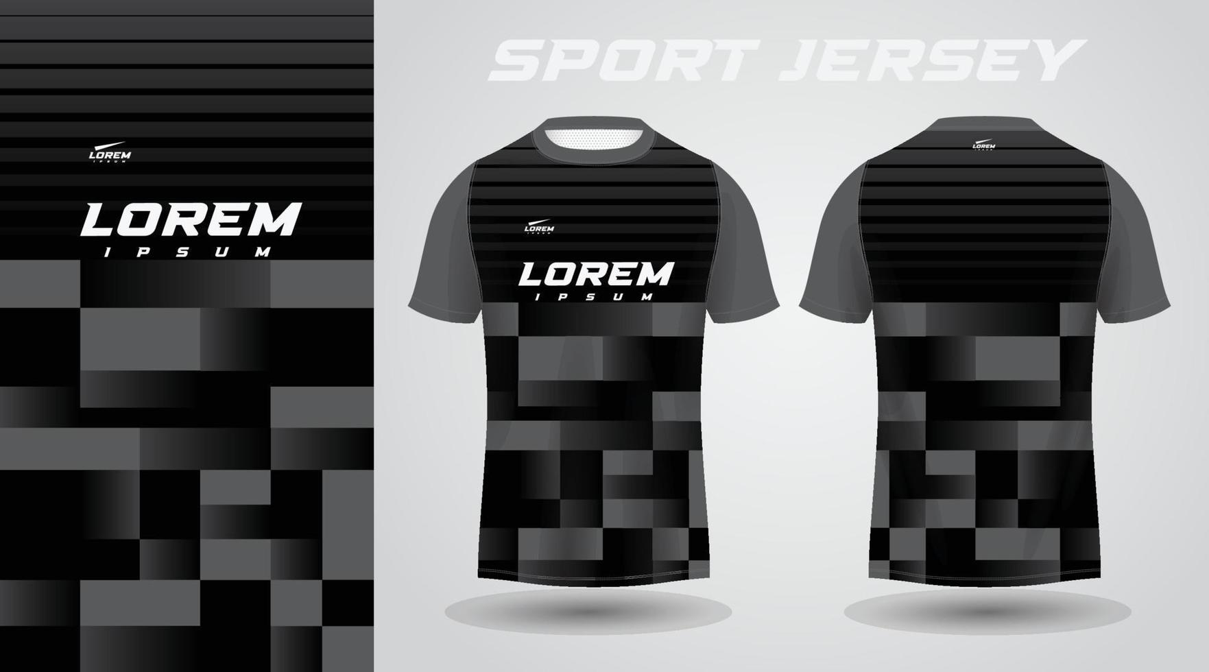 diseño de camiseta deportiva de camisa negra vector