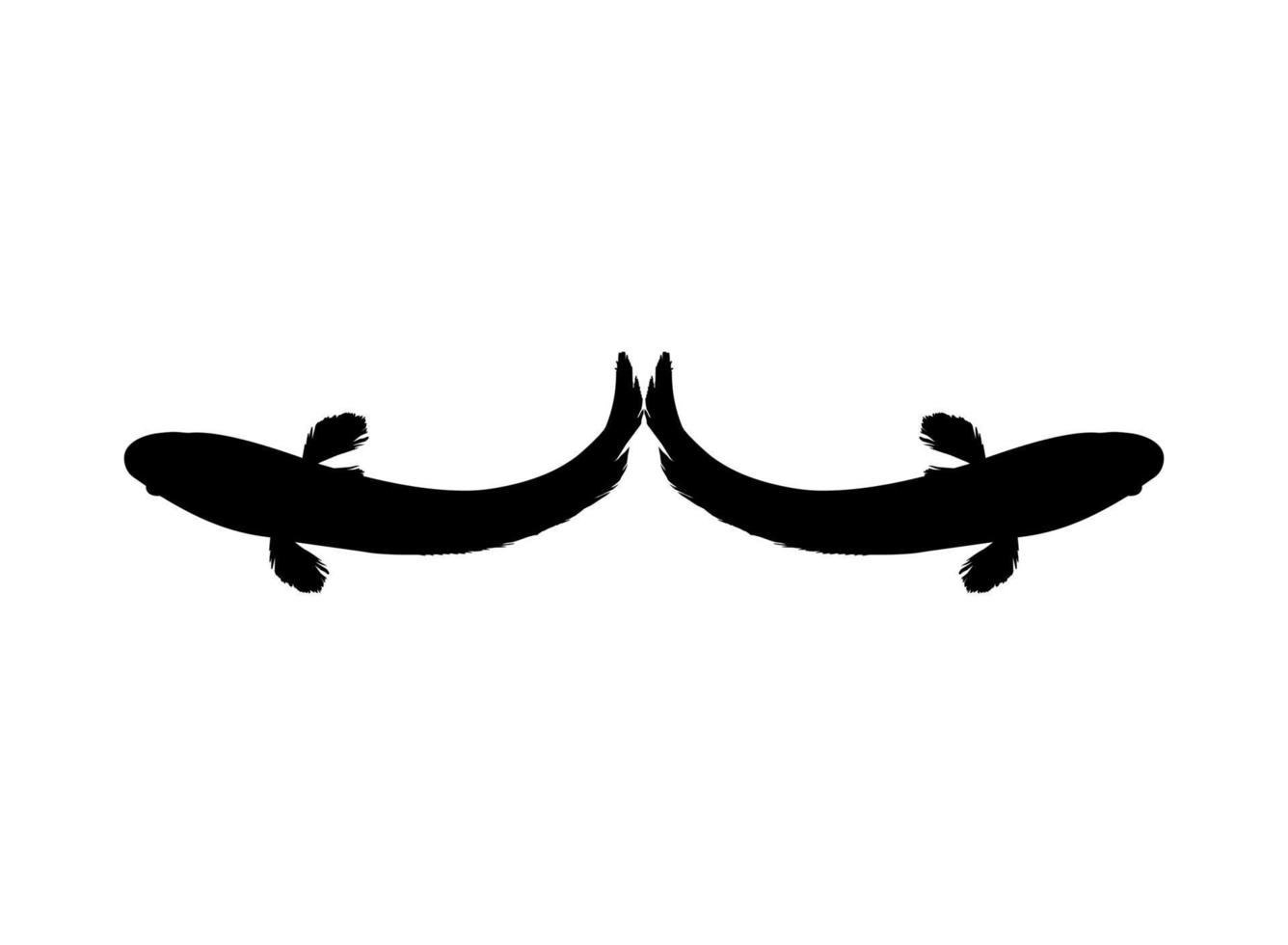 Snake Head Fish, freshwater perciform fish family Channidae, Silhouette for Logo, Pictogram or Graphic Design Element. Vector Illustration