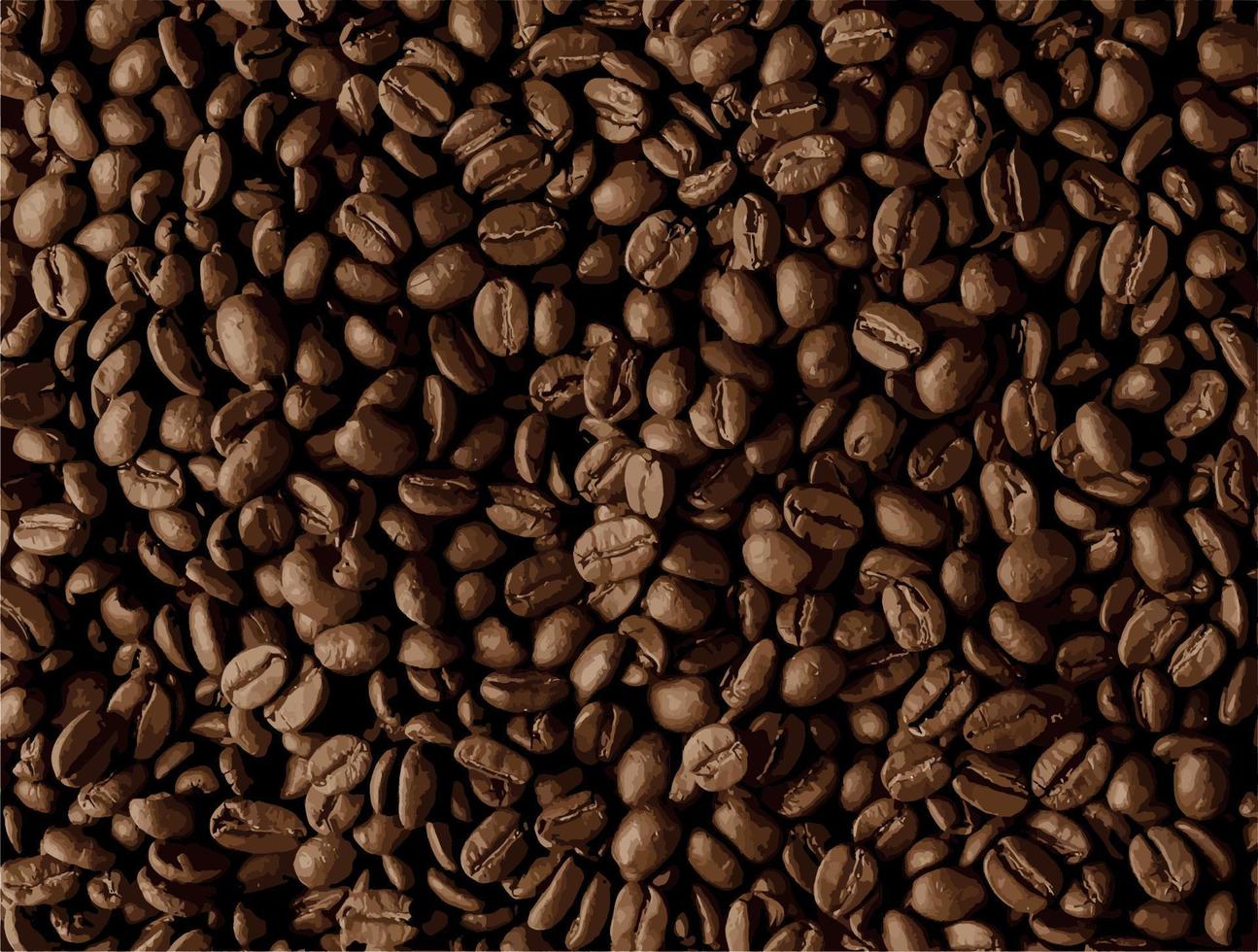 Vector realistic illustration of coffee beans. Premium quality cuban coffee background.