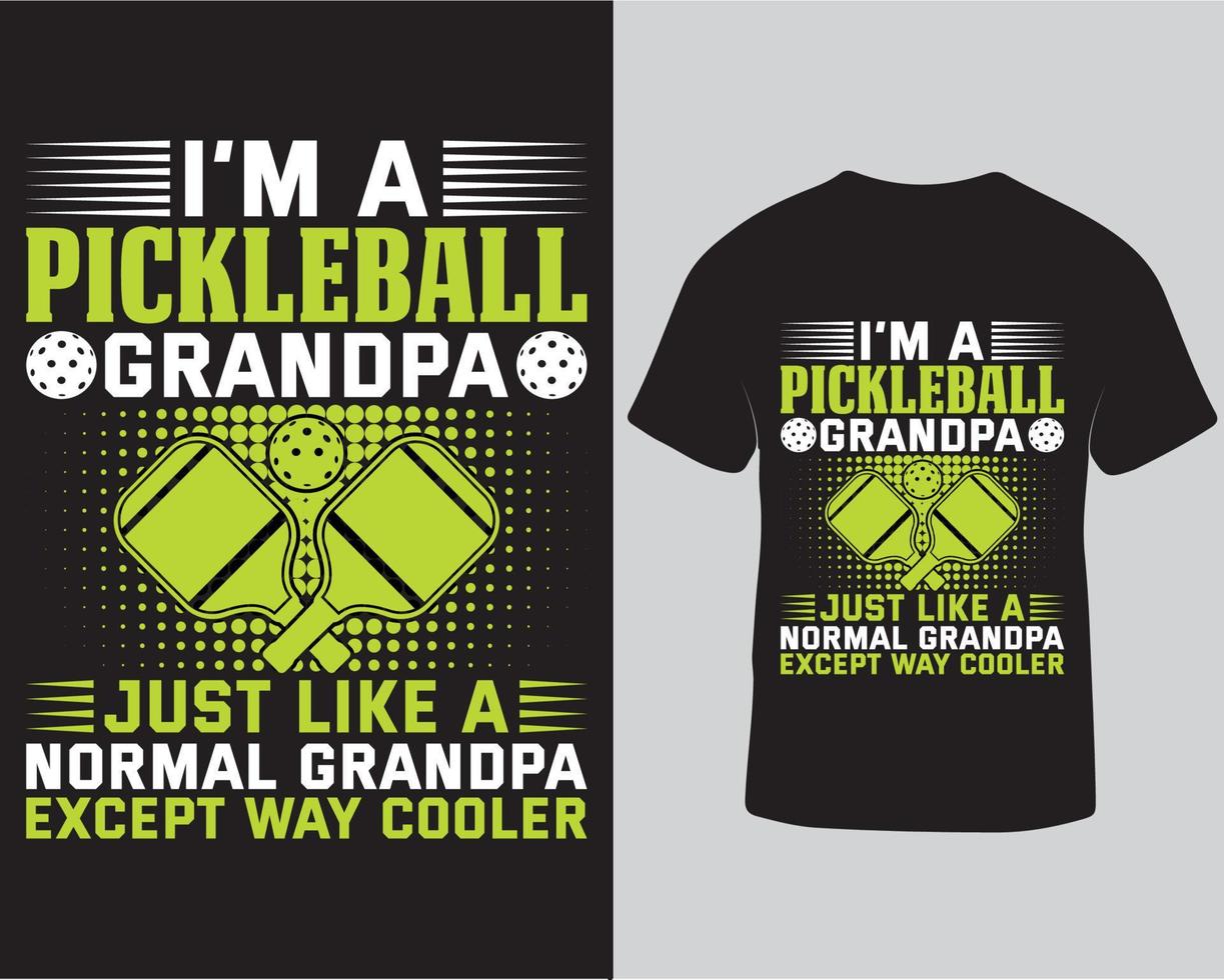 Soy un diseño de camiseta de abuelo pickleball. tipografía vector svg plantilla de diseño de camiseta pro descargar