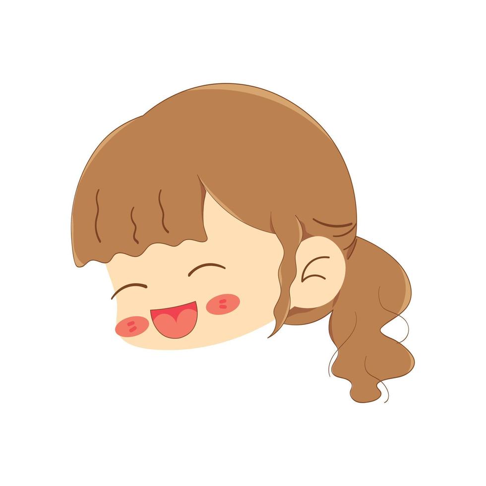 Happy Cute Little Girl Smiling Laughing vector