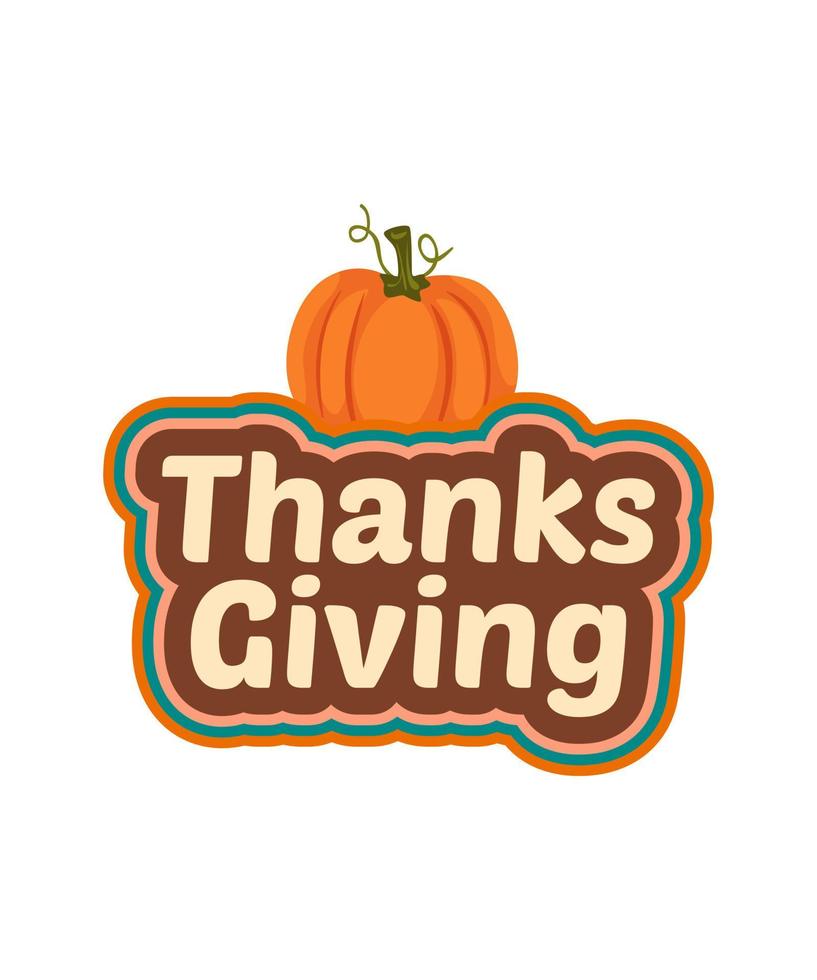 Thanks giving logo vector illustration design