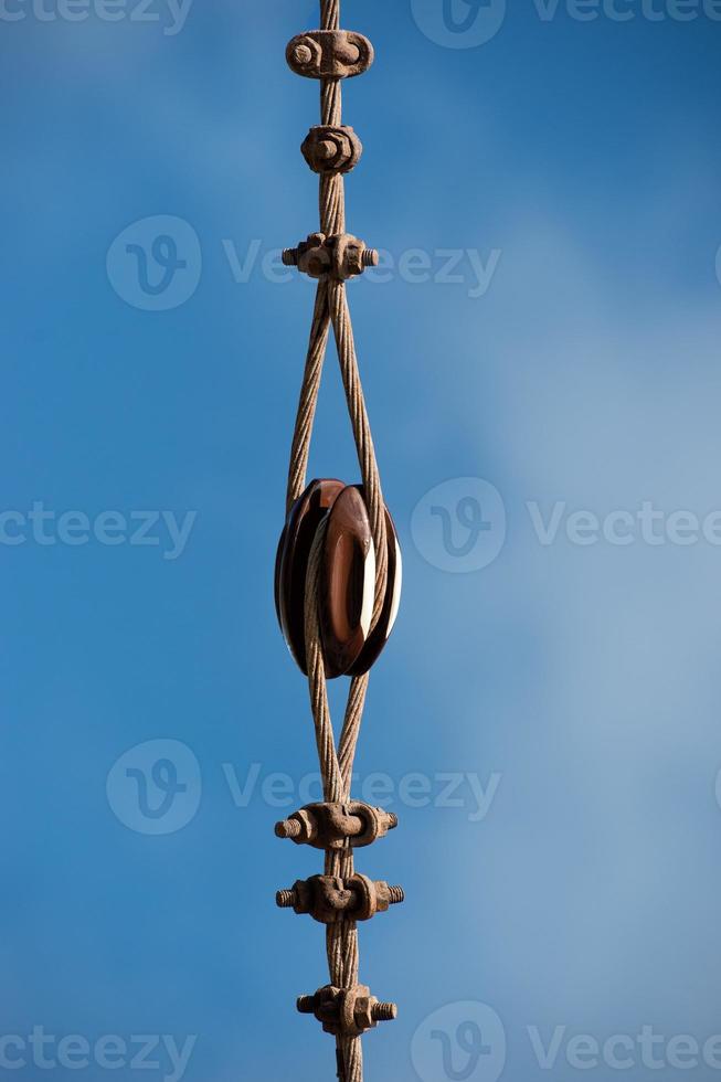 steel cables on the sky photo