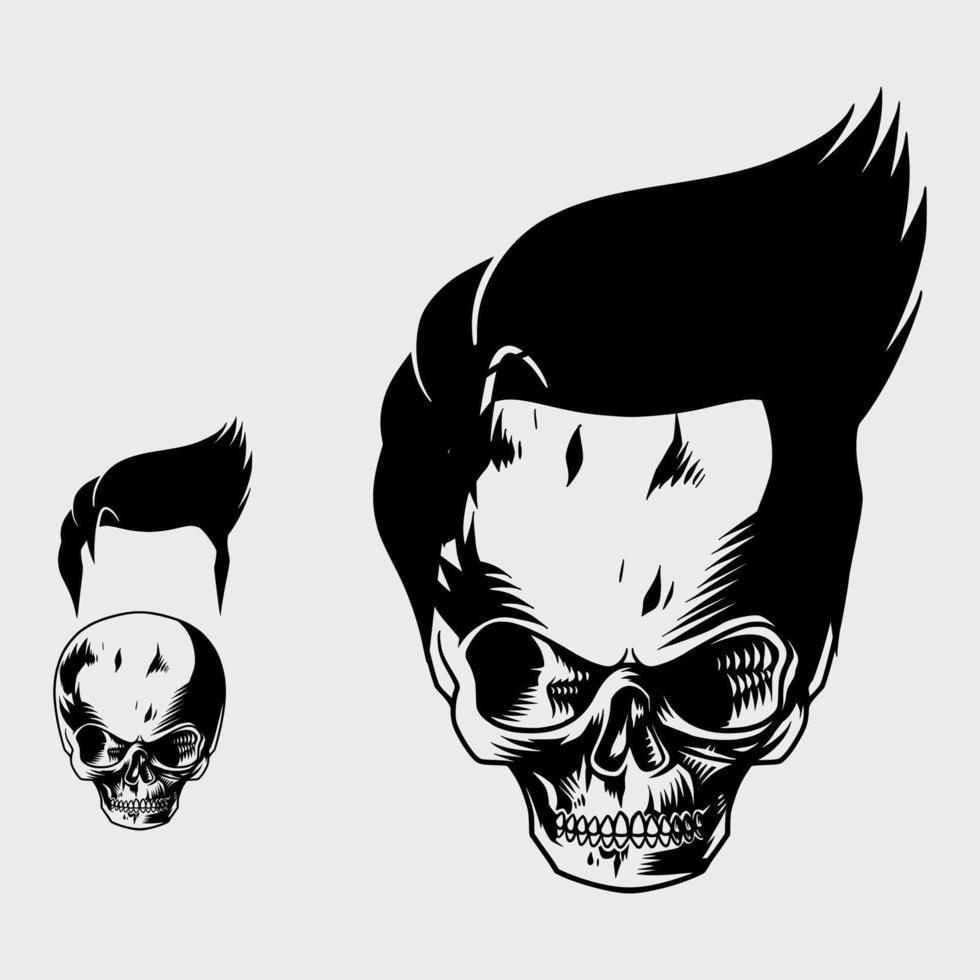 cute and adorable unique skull head vector