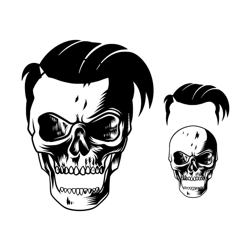 very handsome colorless skull image vector