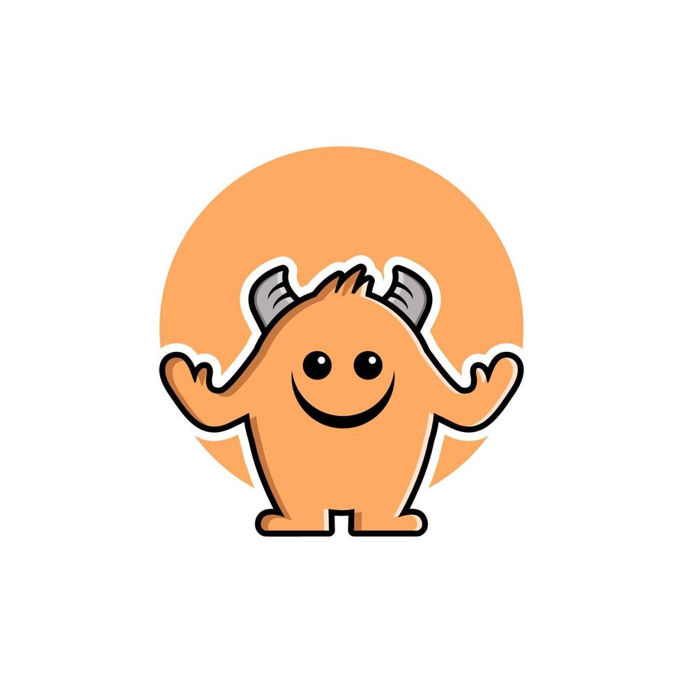 lindo personaje de mascota monstruo vector