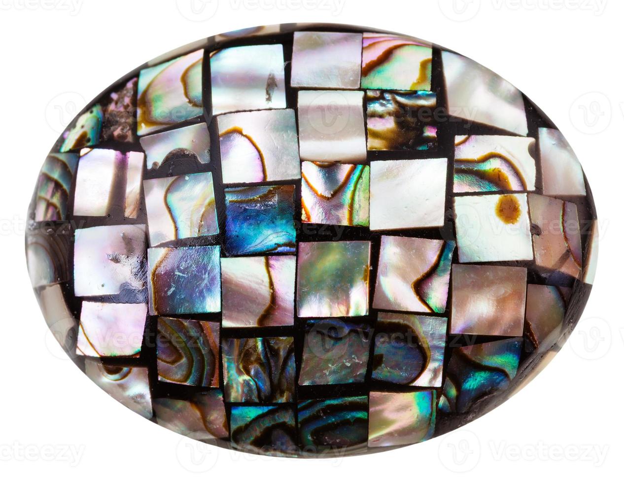 mosaic on stone from pieces of natural nacre photo
