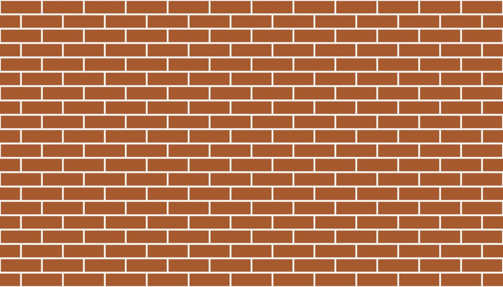 Red brick wall background. Geometric seamless pattern texture. Simple flat vector, arranged rectangular shape. Illustration of brown concrete brick, building materials, house walls. For backdrops. vector