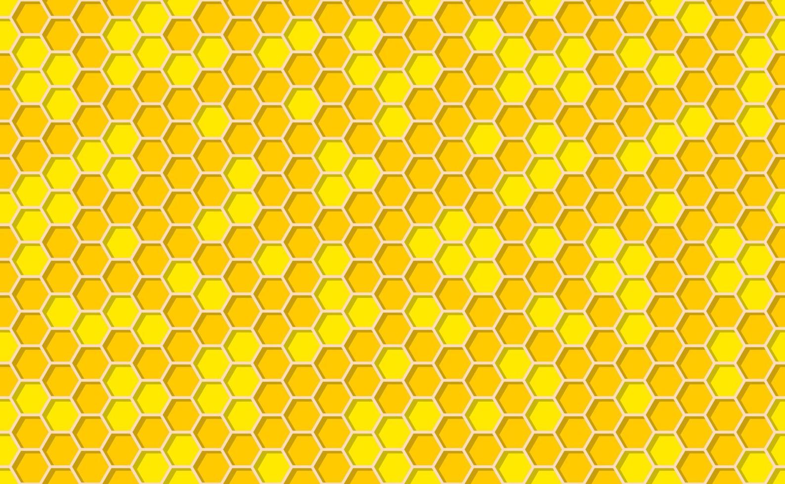 Honeycomb background. Beehive seamless pattern. Vector illustration of flat geometric texture symbol. Hexagon, hexagonal raster, sign or mosaic cell icon. Honey bee hive, golden orange yellow.