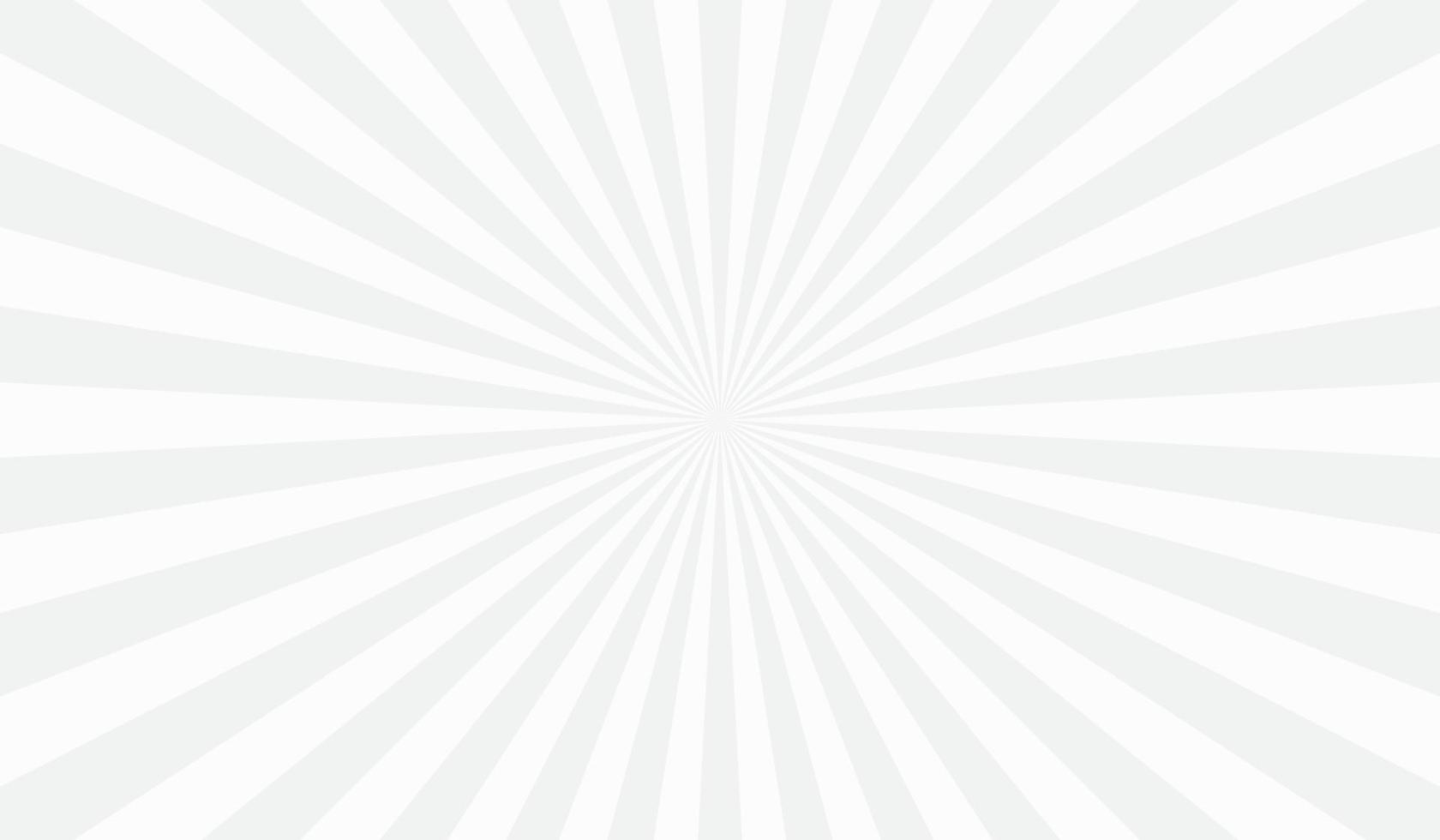 Abstract explosion background in gradient grey white color. Glare effect. Sunshine sparkle pattern. Vector illustration of a radial ray. Narrow beam. For backdrops, posters, banners, and covers.