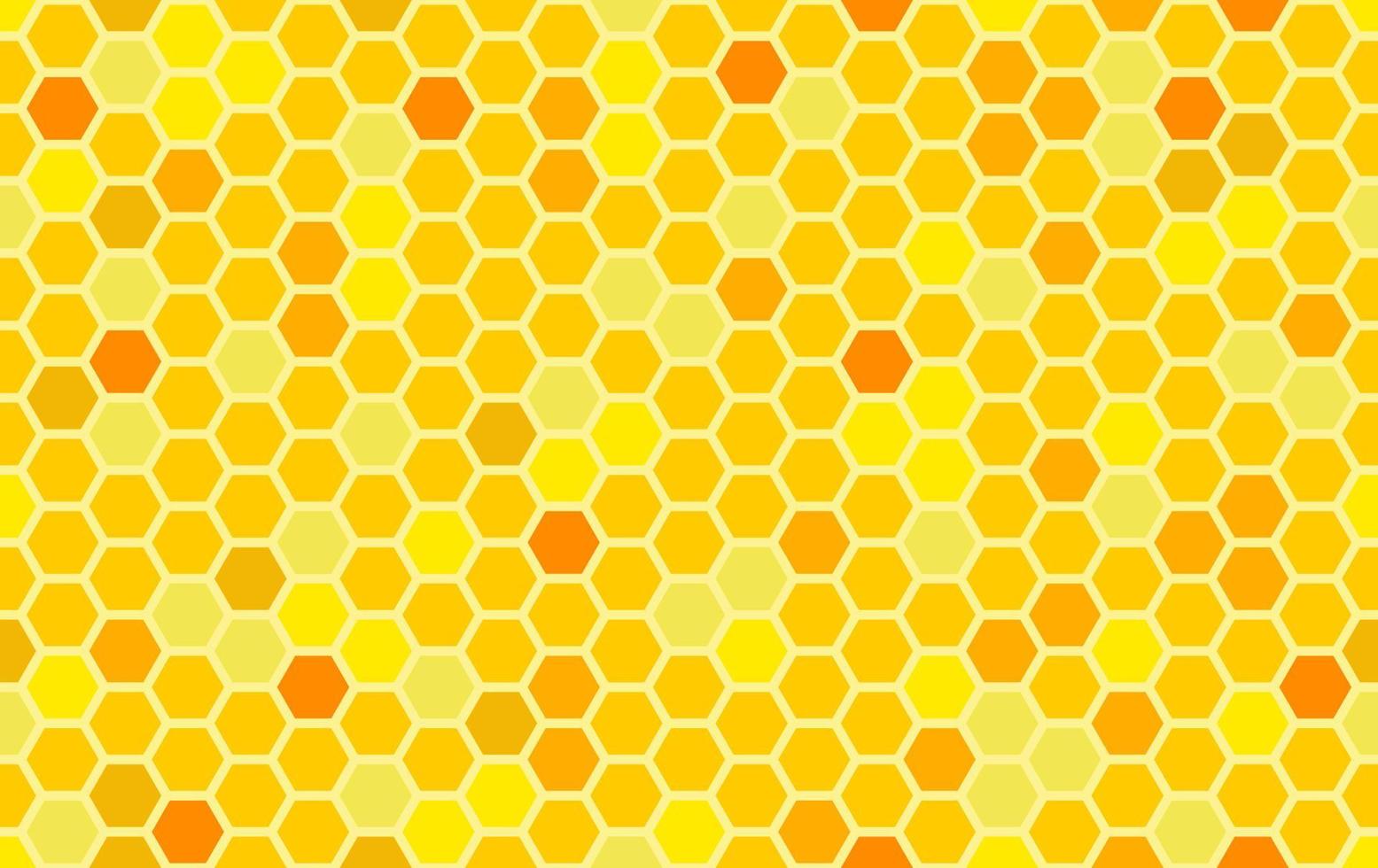 Honeycomb background. Beehive seamless pattern. Vector illustration of flat geometric texture symbol. Hexagon, hexagonal raster, sign or mosaic cell icon. Honey bee hive, golden orange yellow.