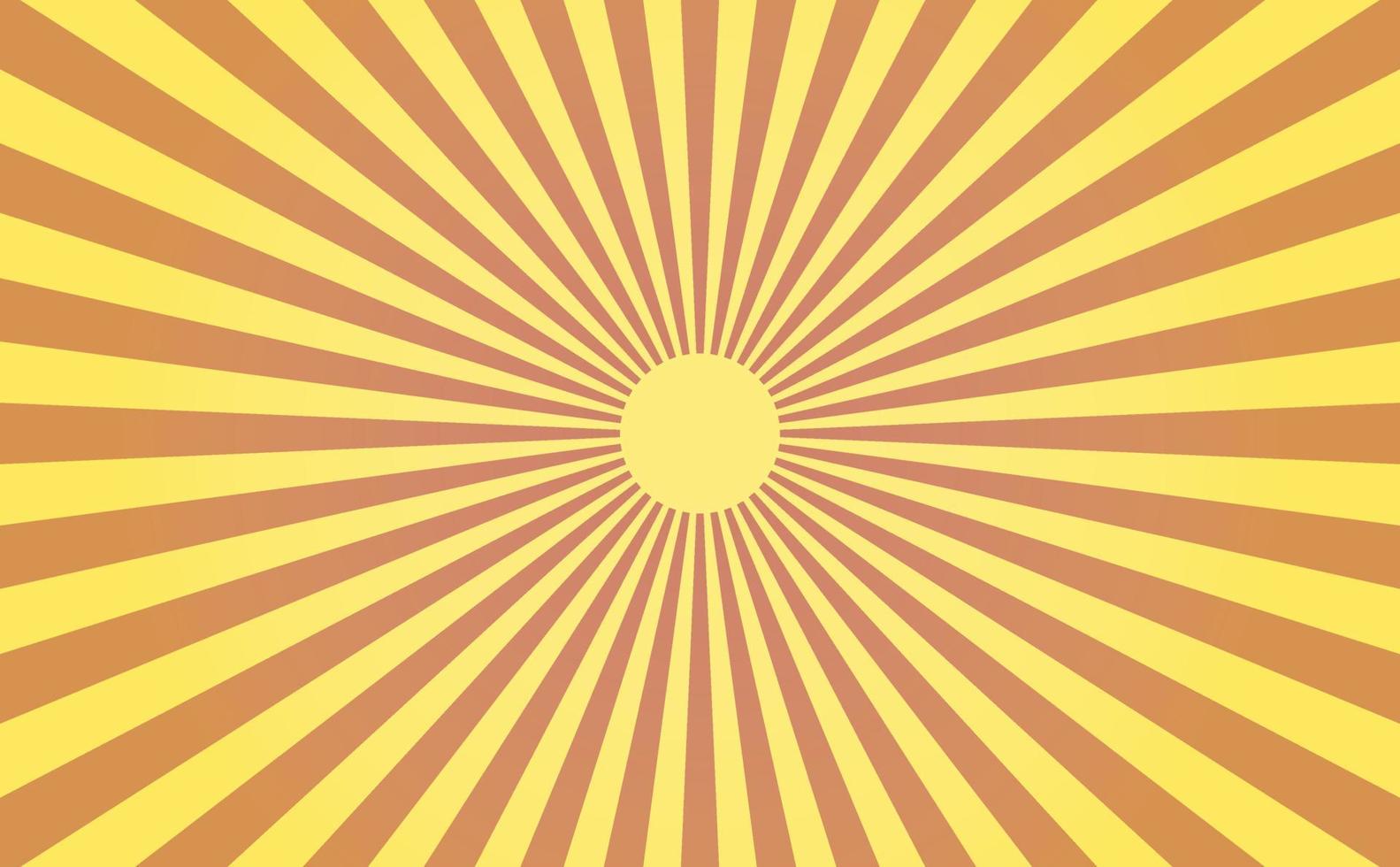 Bright sunshine background. Japanese style simple abstract geometry wallpaper. Glare effect, red yellow sunburst pattern. Vector illustration of a radial ray. For copy space, posters, or social media.