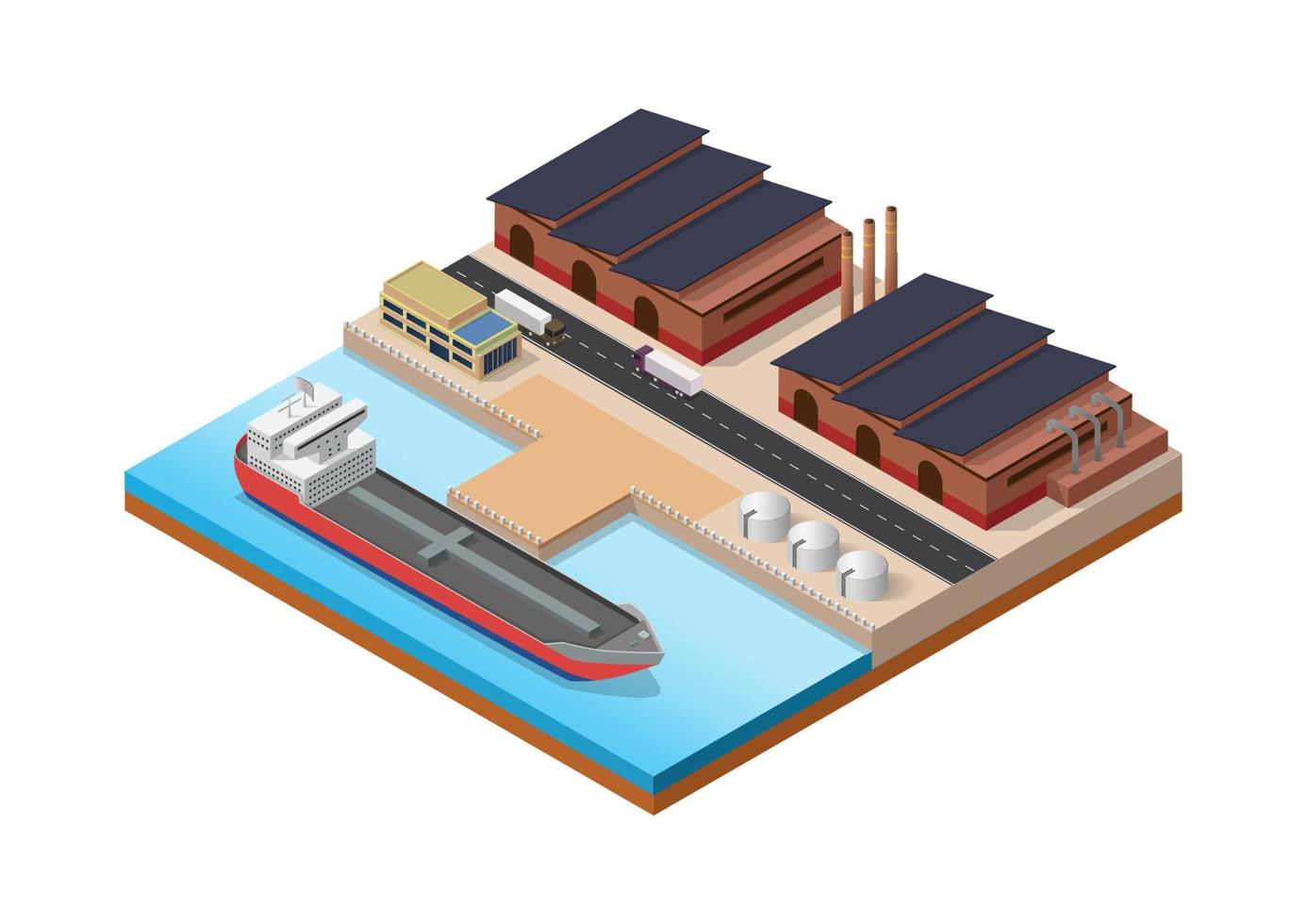 Isometric industrial building. vector