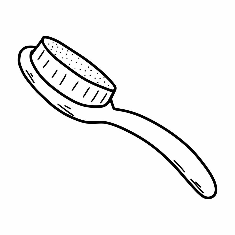 Massage brush for body. Doodle illustration. vector