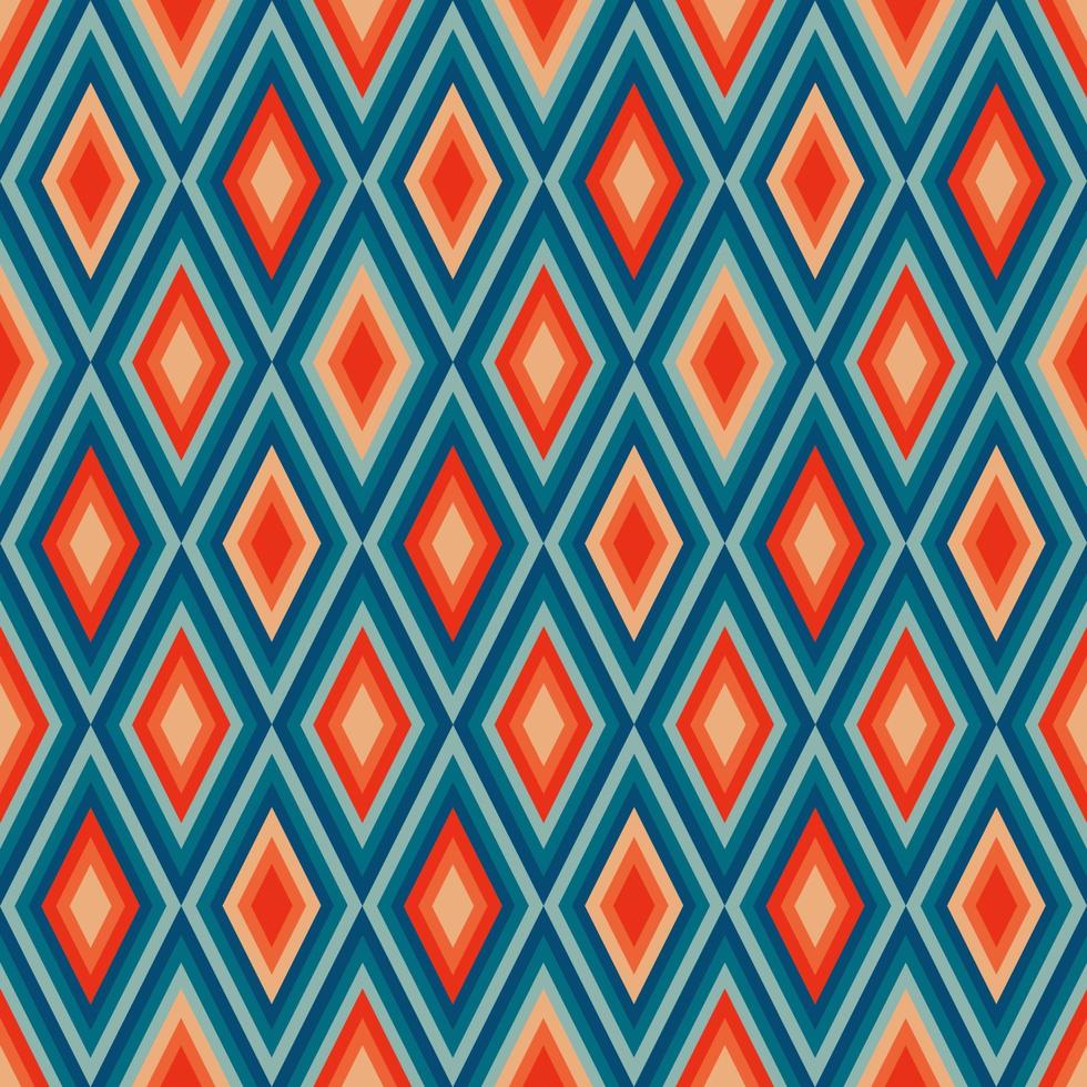 Vintage aestethic pattern with triangles in the style of the 70s and 60 vector