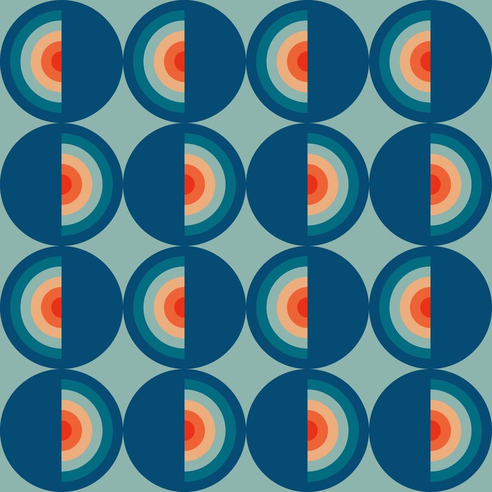 Vintage geometric pattern with circles in the style of the 70s and 60s. vector