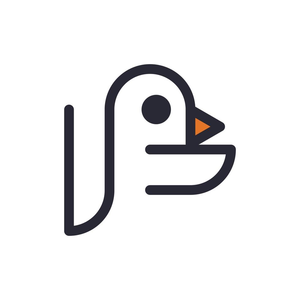 pájaro pingüino línea moderna creativa logo vector