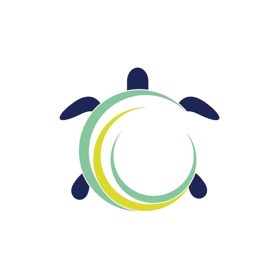 logotipo moderno de océano de olas de tortuga vector