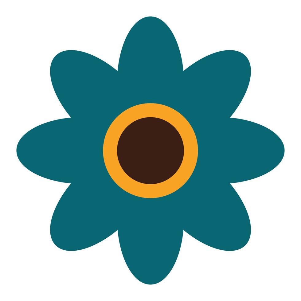 flor en estilo retro maravilloso. icono de vector simple