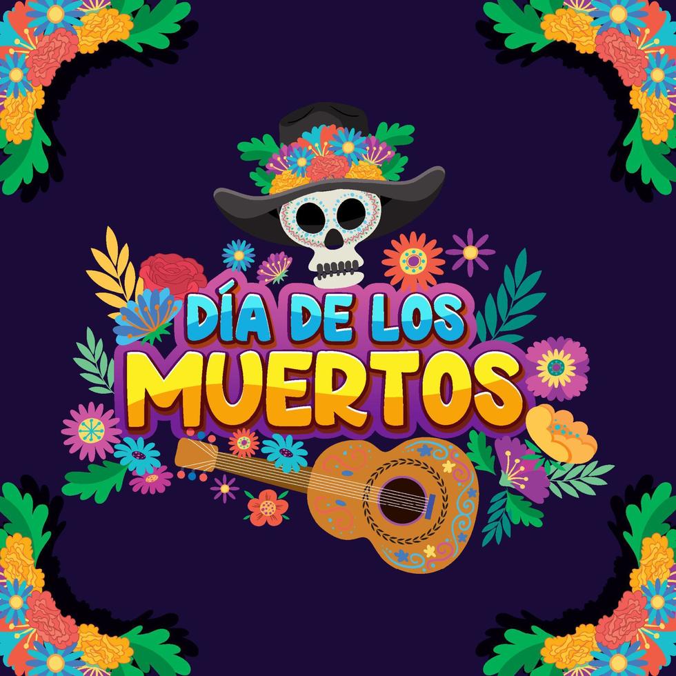 Day of the Dead poster design vector