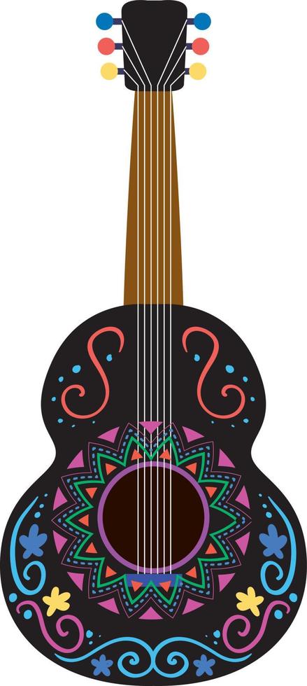 dia de muertos con vihuela mexicana vector