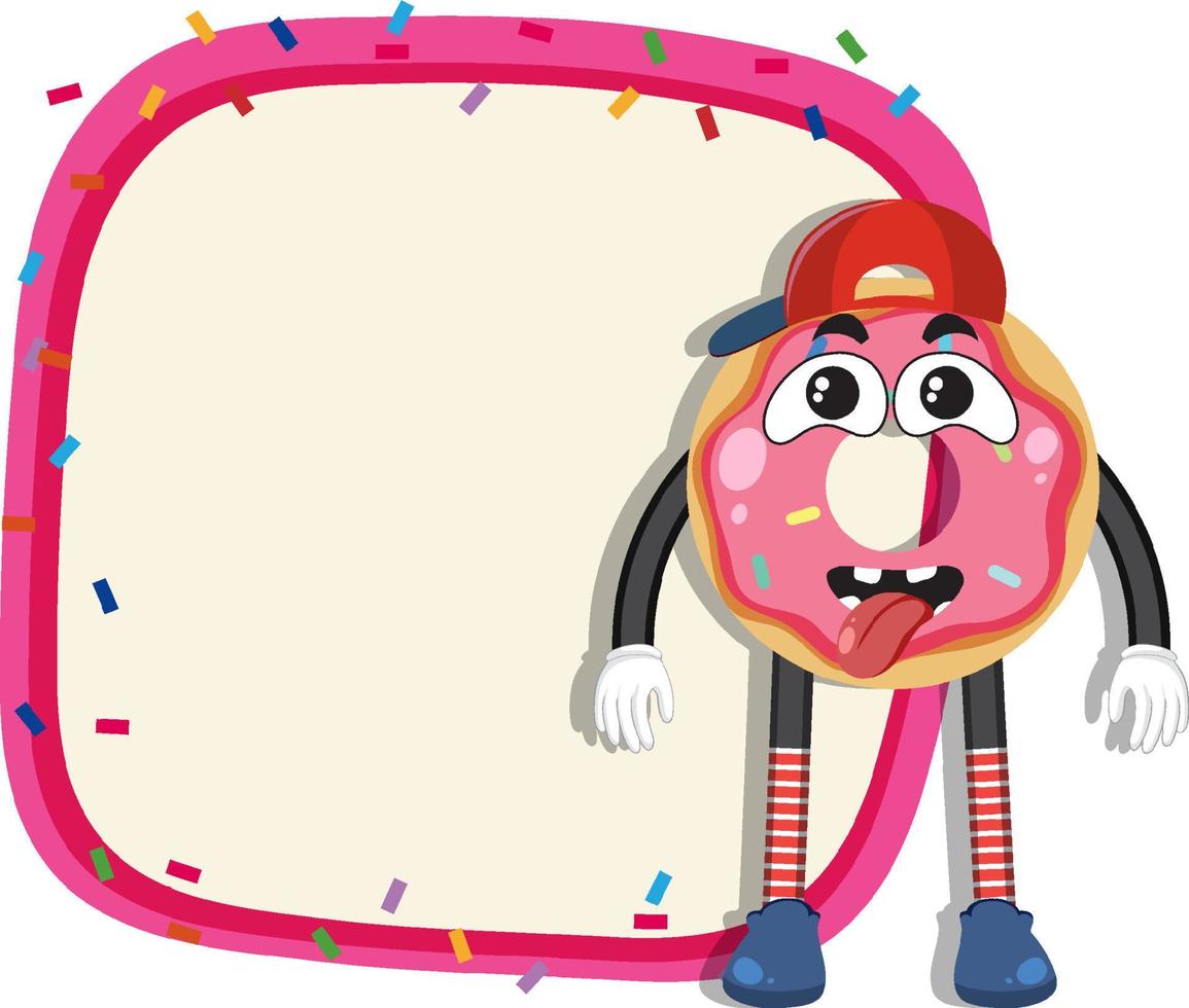 Donut cartoon frame for text template vector